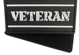 Rectangle Veteran Tab PVC Patch White and Black