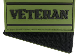 Rectangle Veteran Tab PVC Patch OD Green and Black