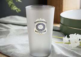 DCIS Badge Frosted Pint Glass, 16oz