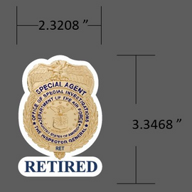 Retired OSI Badge Sticker (Inside the Windshield) - FIVE FOR $10 - Tactically Suited