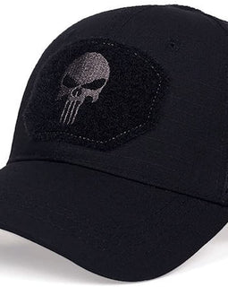Mesh Tactical Cap with Velcro Front Black