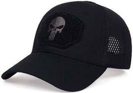 Mesh Tactical Cap with Velcro Front Black