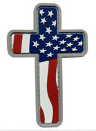 US Flag Christian Cross Jesus PVC Patch Full Color