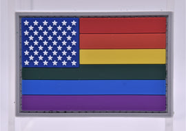 US Flag with LGBT PVC Patch