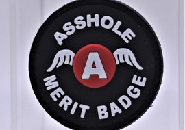 Asshole Merit Badge Black and Red