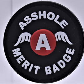 Asshole Merit Badge Black and Red