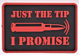 Bullet Just the Tip, I Promise PVC Patch Black and Red