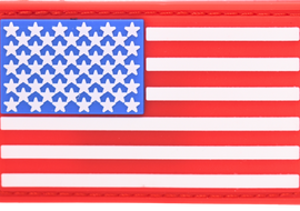 U.S. Flag PVC Patch - Full Color Red Border
