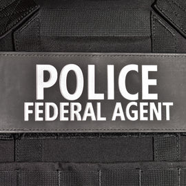 Reflective Plate Carrier Patch (3"x8") - POLICE FEDERAL AGENT - Tactically Suited