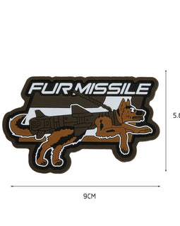 Fur Missile - Brown - PVC Patch