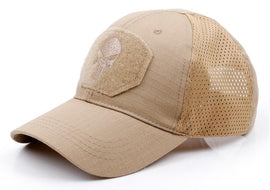 Mesh Tactical Cap with Velcro Front Tan