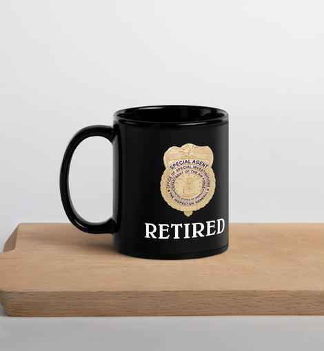 AFOSI Retired Badge and Shield Coffee Mug - Black