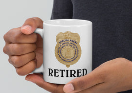 AFOSI Retired Badge and Shield Coffee Mug - White