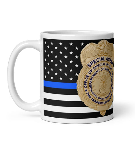 AFOSI Badge and TBL Flag Coffee Mug - White