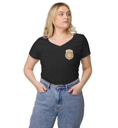 OSI Badge - Women’s Fitted V-Neck T-Shirt